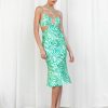 Clothing Shareen Collection Partywear | In Touch Midi Dress (Green)