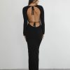 Clothing Qtrend Maxi Dresses | Jayda Long Sleeve Maxi Dress (Black)