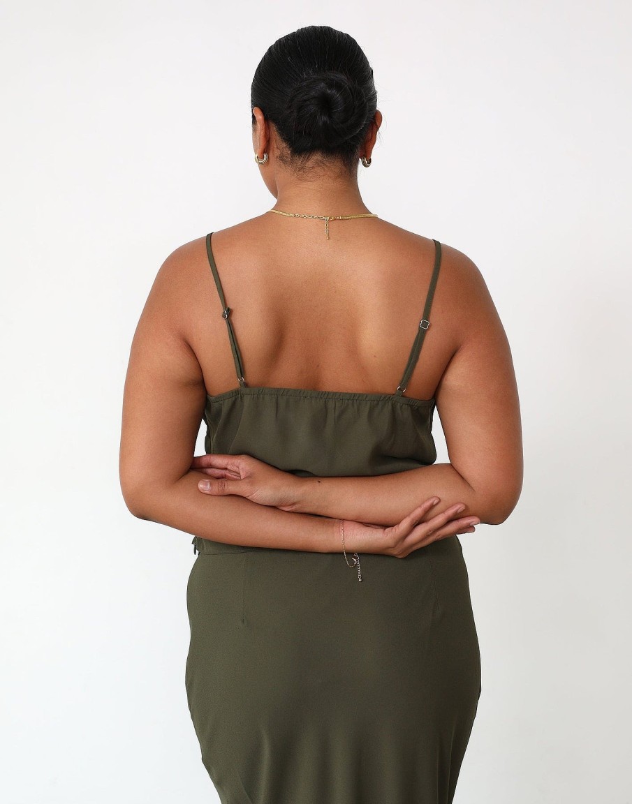 Clothing Charcoal Clothing Basics Edit | Isla Crop Top (Burnt Olive)