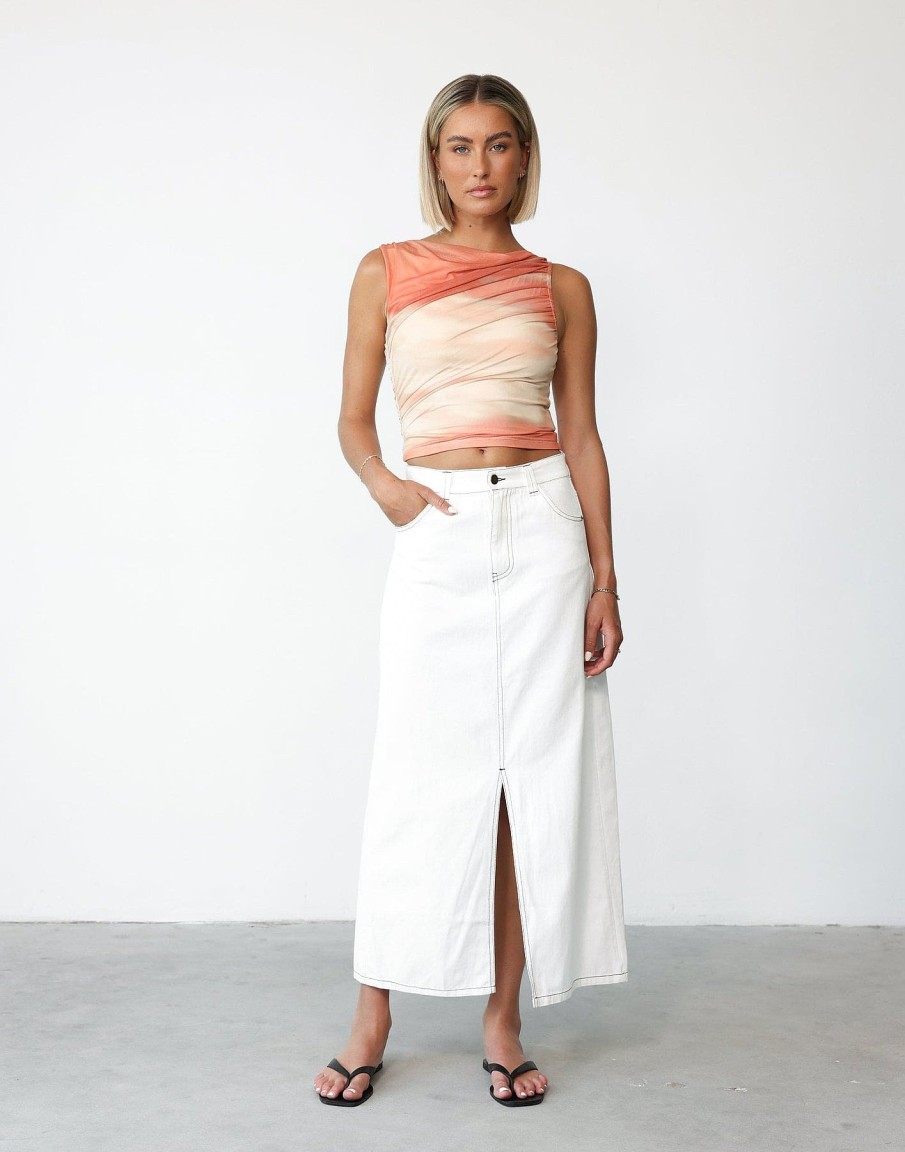 Clothing CHARCOAL Crop Tops | Jarina Top (Sunset)