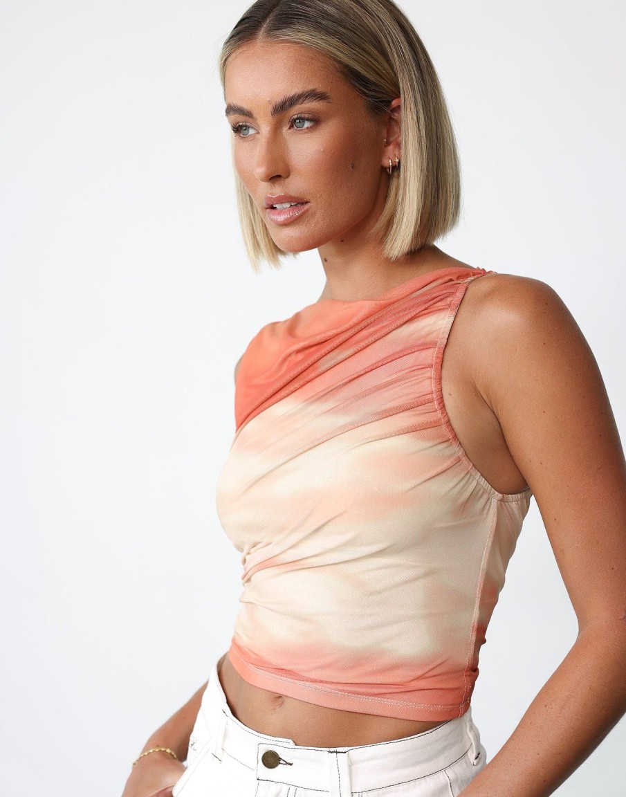 Clothing CHARCOAL Crop Tops | Jarina Top (Sunset)