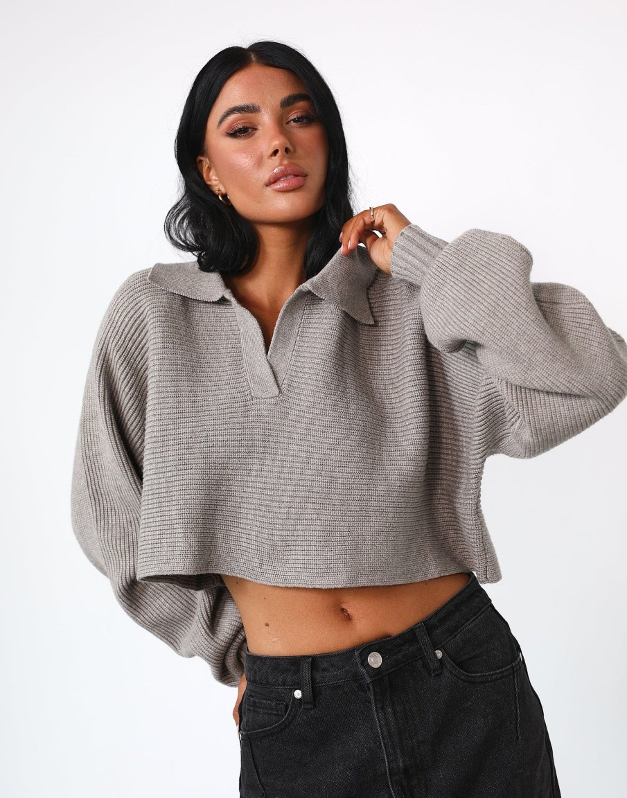 Clothing Charcoal Clothing Knitwear | Logan Jumper (Grey)