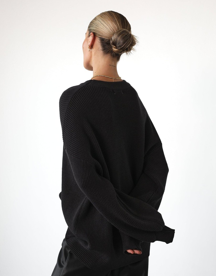 Clothing Charcoal Clothing Knitwear | Cody Oversized Jumper (Slate)