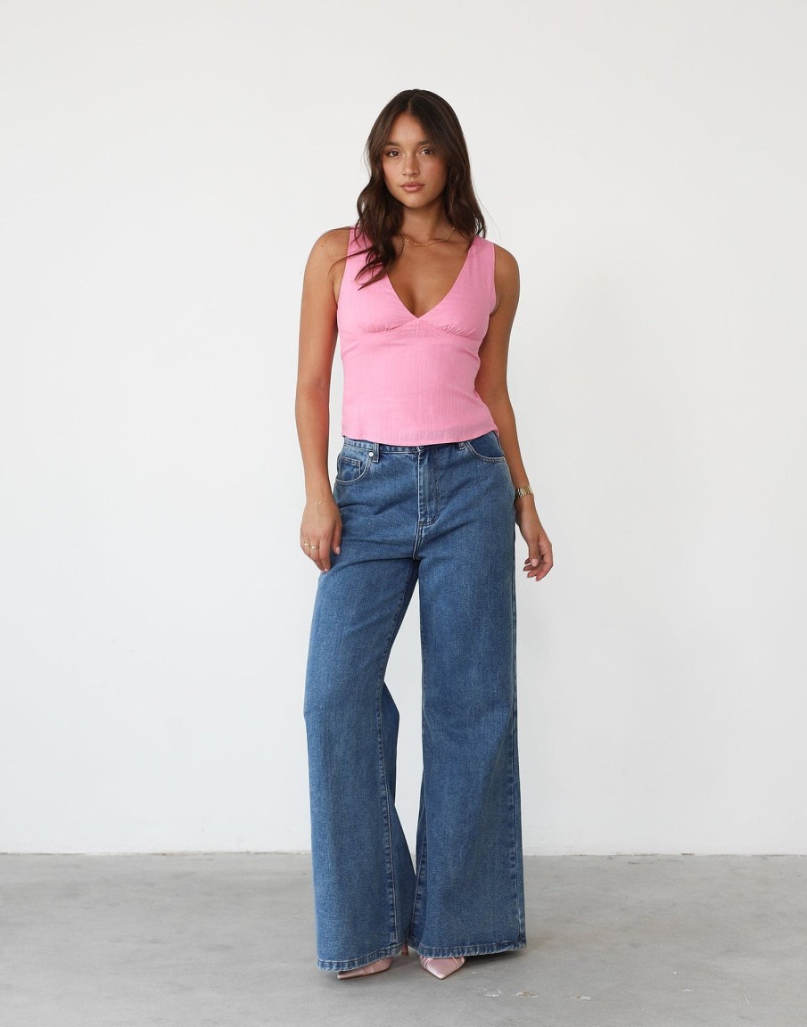 Clothing CHARCOAL Crop Tops | Amor Top (Pink)