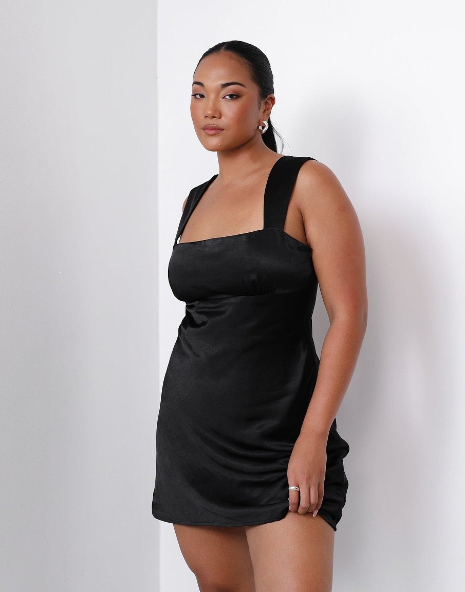 Clothing Charcoal Clothing Partywear | Mimosa Mini Dress (Black)