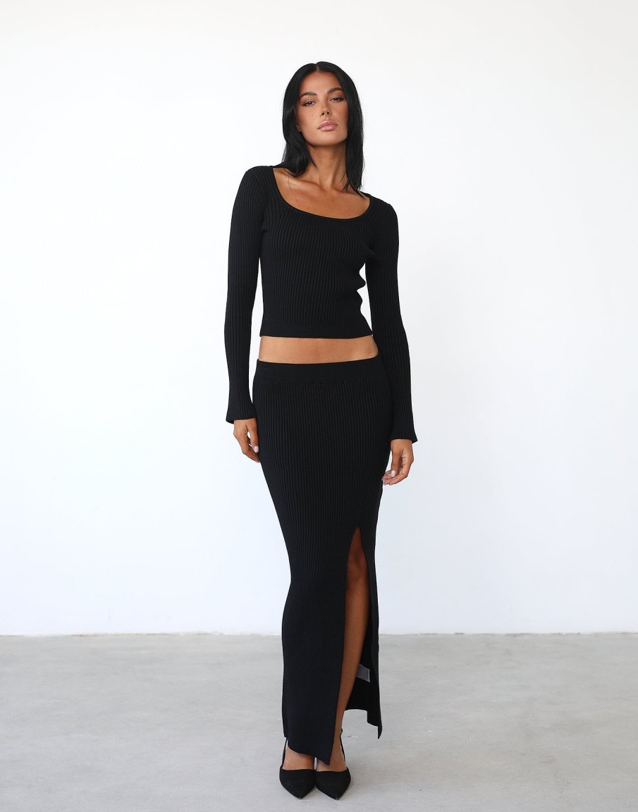 Clothing Thanne Long Sleeve Tops | Esmie Long Sleeve Top (Black)