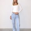 Clothing Charcoal Clothing Basics Edit | Candice Long Sleeve Top (White)