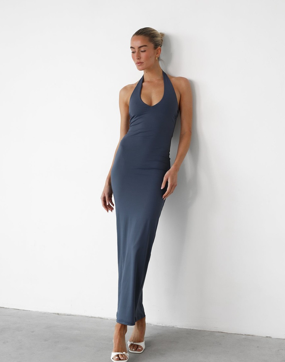 Clothing Qtrend Partywear | Veena Maxi Dress (Blue)