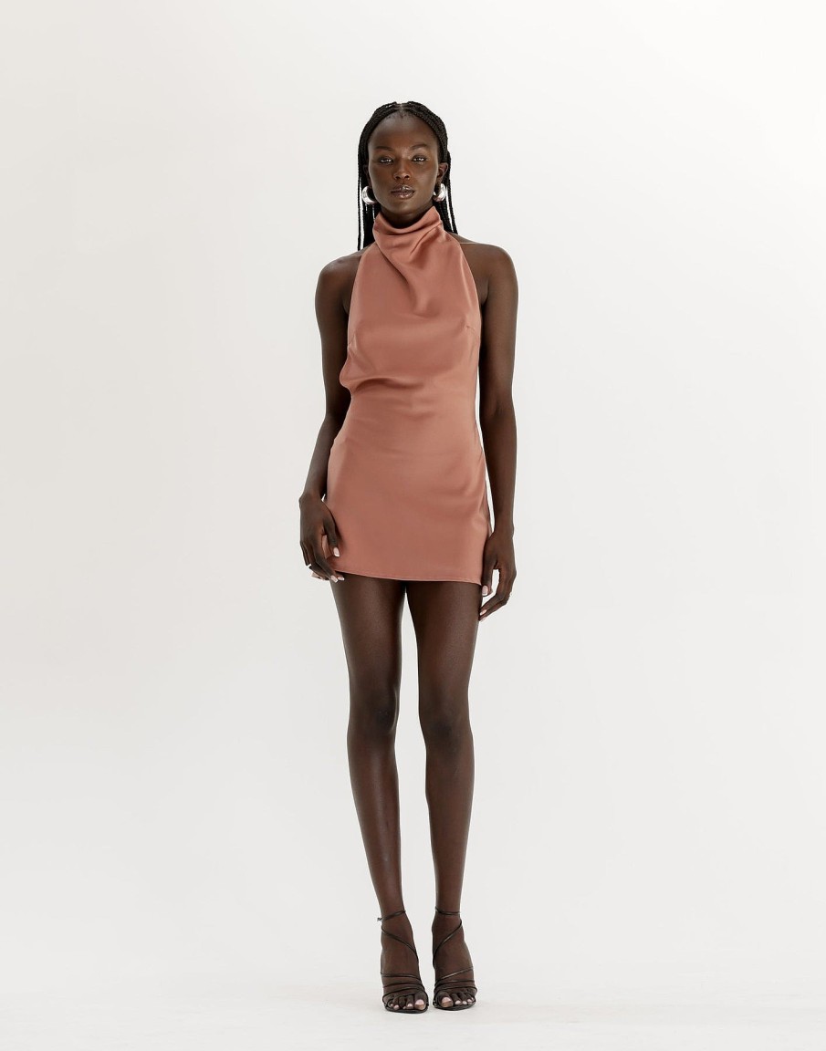 Clothing Charcoal Clothing Partywear | Clara Mini Dress (Dusty Rose)