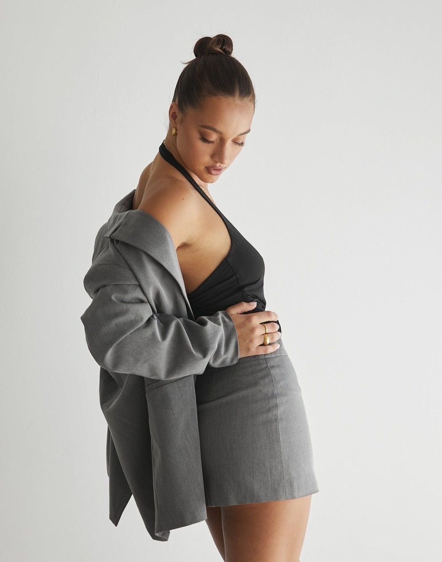 Clothing Charcoal Clothing Partywear | Ashwood Mini Skirt (Grey)