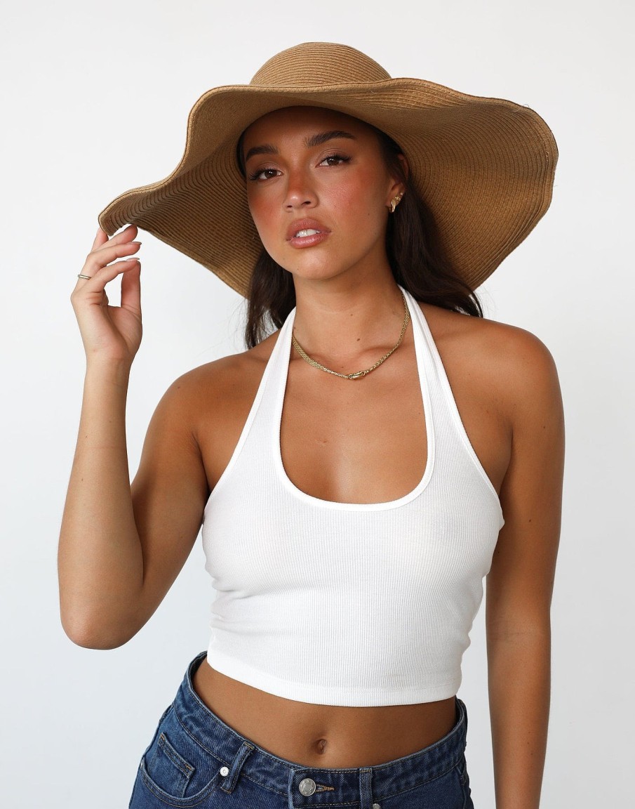 Accessories Charcoal Clothing Hats | Sofia Wide Brim Straw Hat (Caramel)