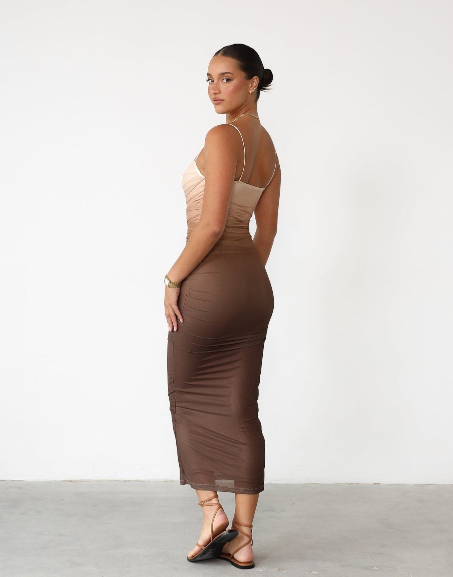 Clothing Alive Girl Partywear | Beatrice Maxi Dress (Brown Ombre)