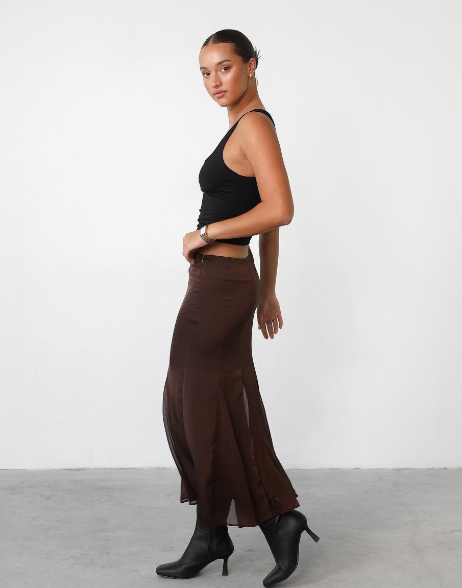 Clothing Lioness Skirts | Rose Maxi Skirt (Chocolate) - By Lioness