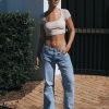 Clothing Charcoal Clothing Basics Edit | Kenz Crop Top (Beige)