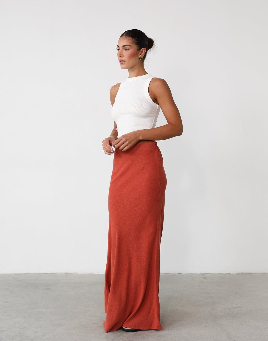 Clothing Yours Truly Skirts | Jayella Linen Maxi Skirt (Paprika)