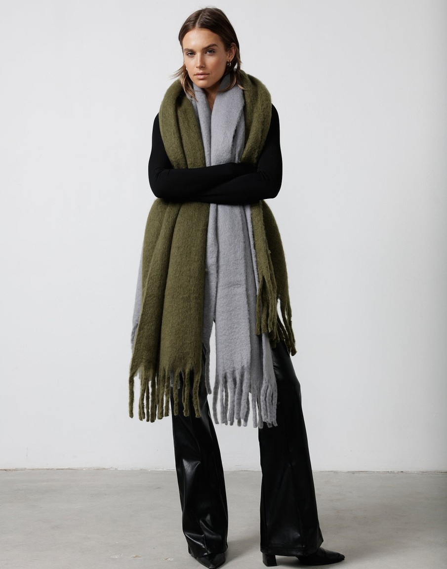 Accessories Charcoal Clothing Scarves | Zara Scarf (Moss)