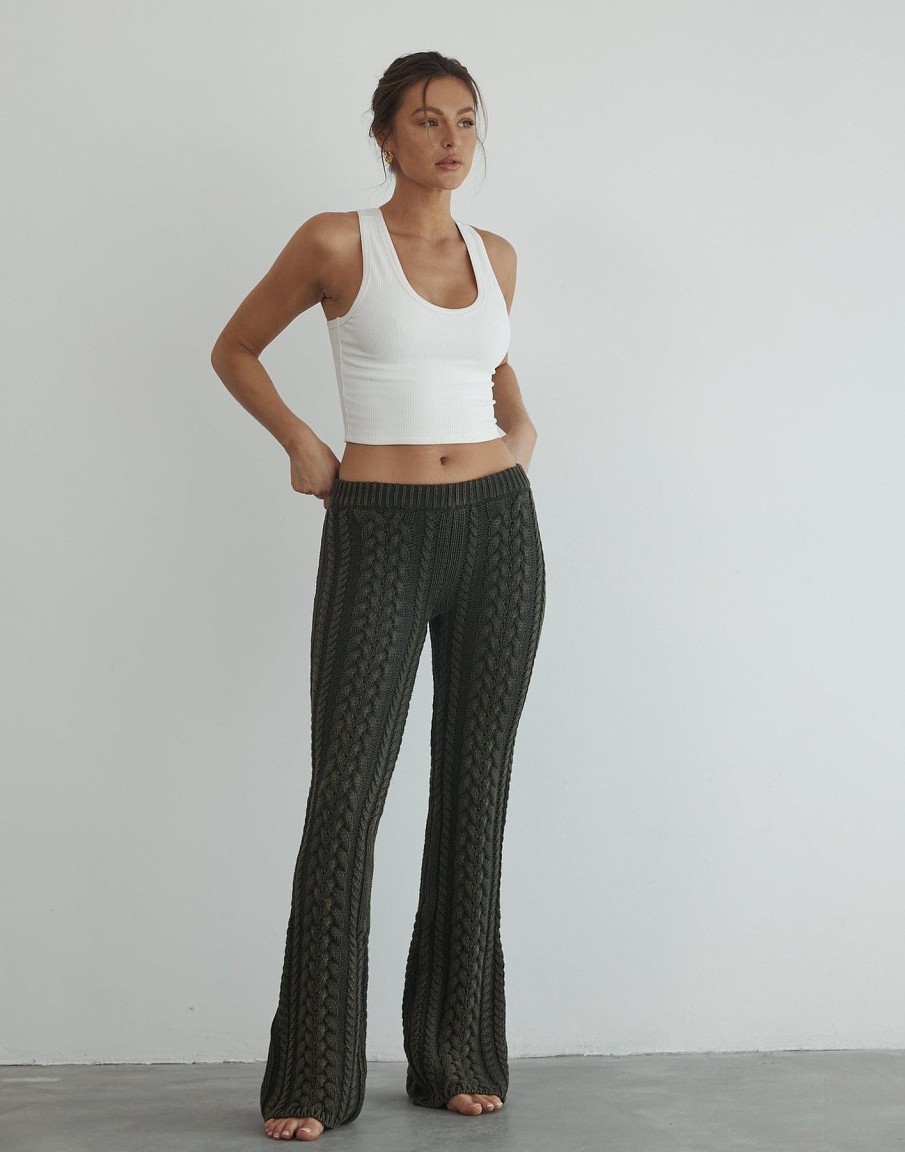 Clothing Lioness Knitwear | Serena Pant (Moss) - By Lioness