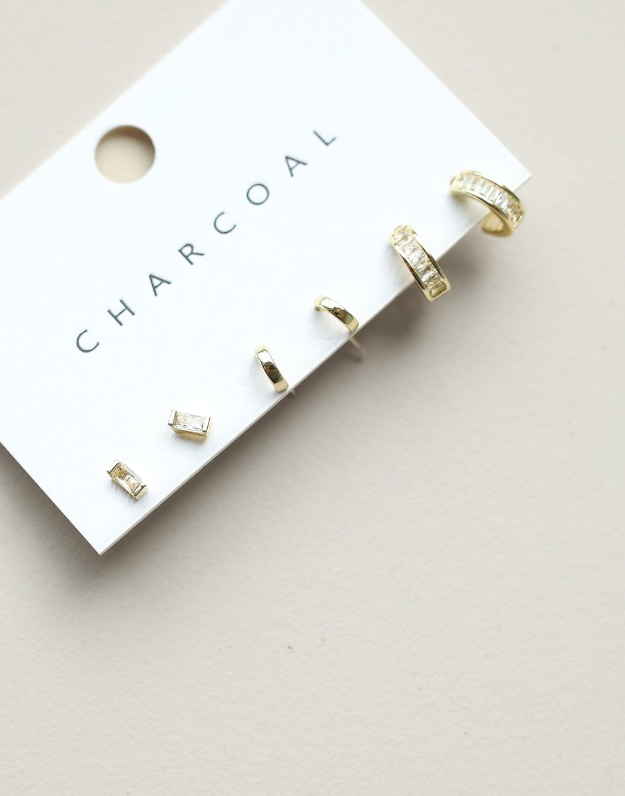 Accessories CHARCOAL Earrings | Dibella Earring Pack (Gold)