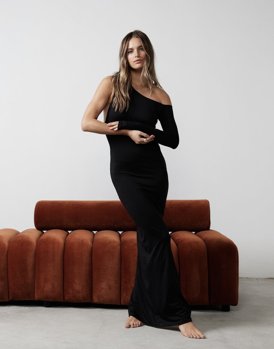 Clothing Charcoal Clothing Maxi Dresses | Nico Maxi Dress (Black)