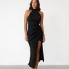 Clothing CHARCOAL Partywear | Flor Maxi Dress (Black)