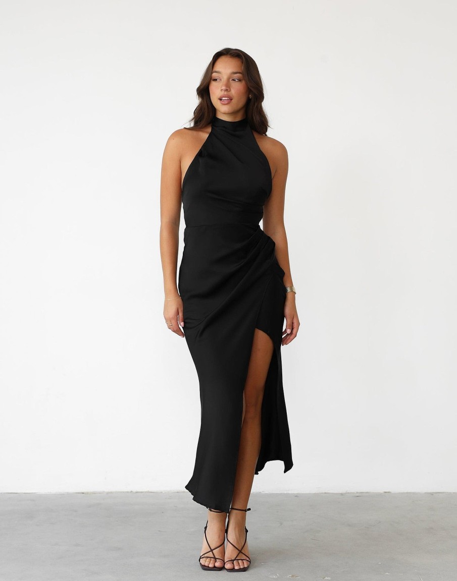 Clothing CHARCOAL Partywear | Flor Maxi Dress (Black)