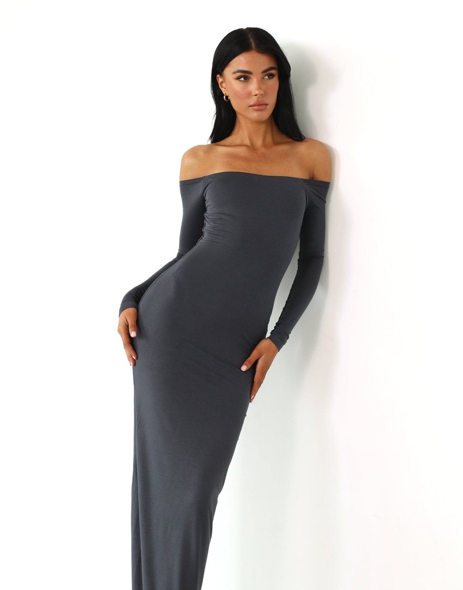 Clothing Charcoal Clothing Maxi Dresses | Iris Maxi Dress (Charcoal)