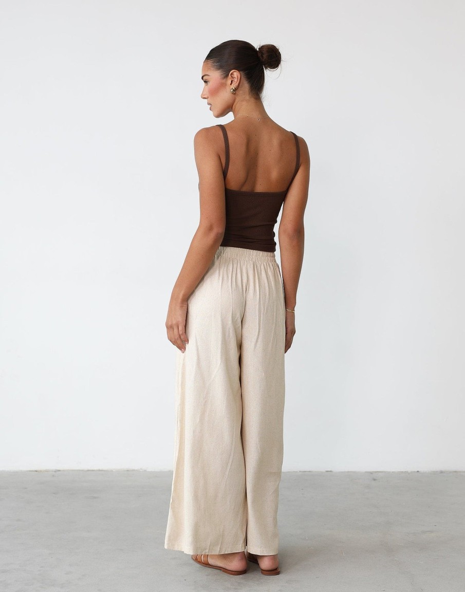 Clothing Q-Trend Basics Edit | Ottie Linen Pants (Beige)