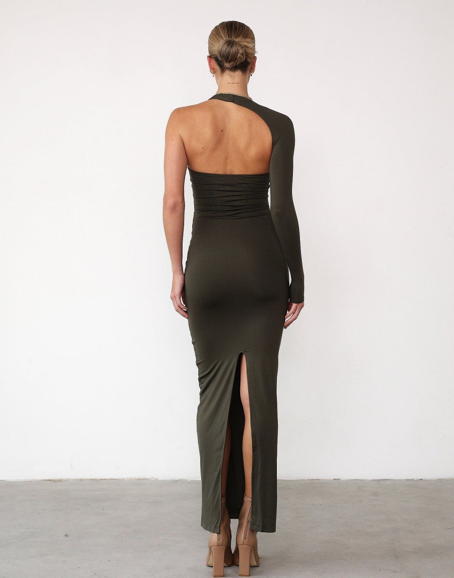 Clothing Charcoal Clothing Partywear | Ryleigh Maxi Dress (Burnt Olive)