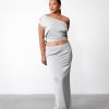 Clothing Charcoal Clothing Partywear | Viviana Top (Silver)