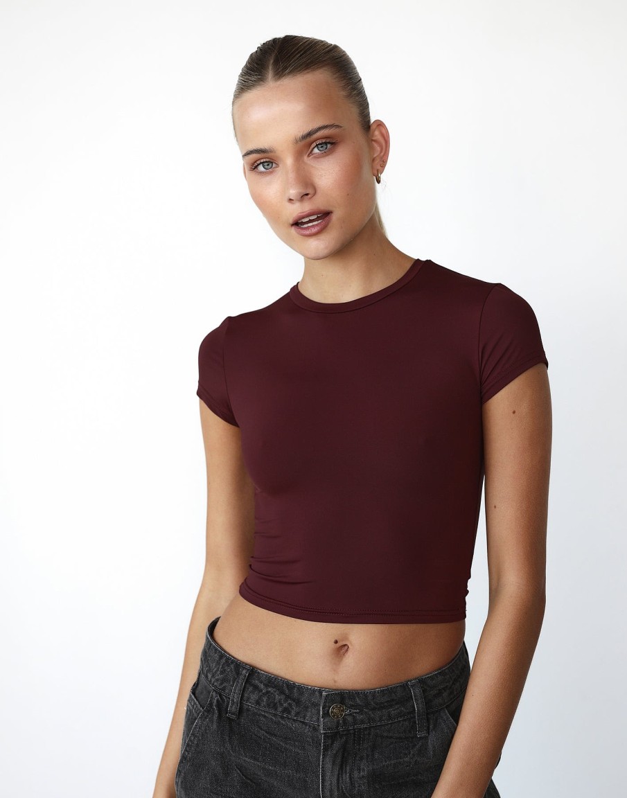 Clothing Qtrend Basics Edit | Cobie Top (Wine)