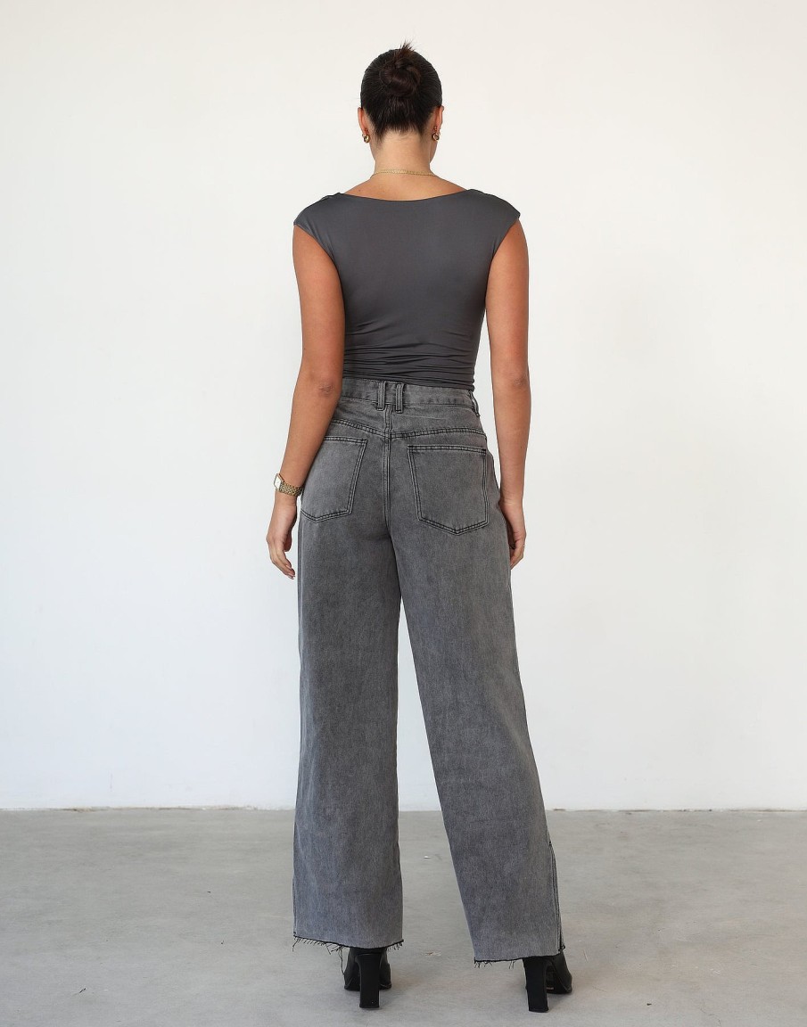 Clothing Charcoal Clothing Partywear | Romy Crop Top (Slate)