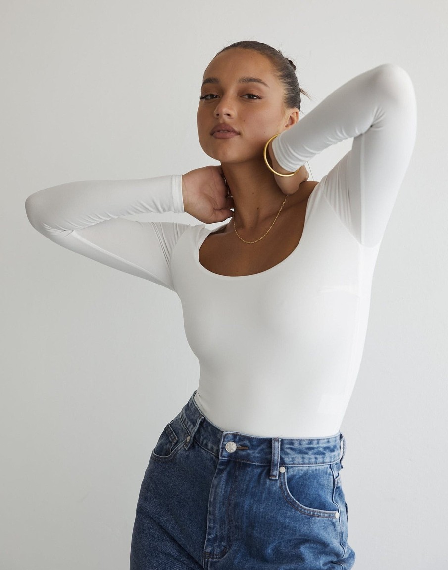 Clothing Charcoal Clothing Basics Edit | Chance Bodysuit (White)