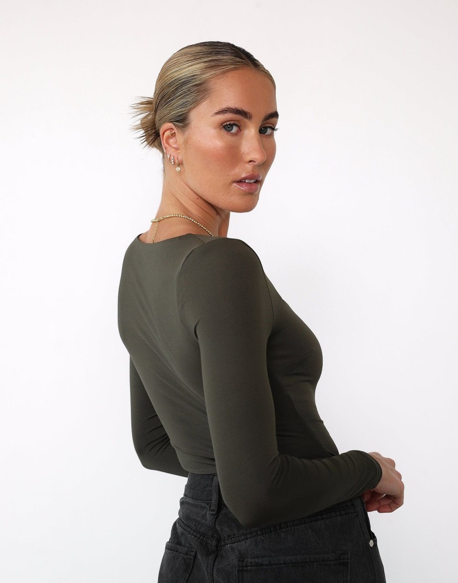 Clothing Charcoal Clothing Basics Edit | Chance Bodysuit (Burnt Olive)