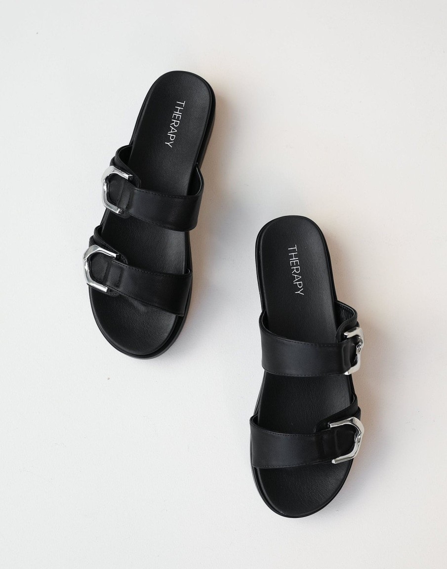 Shoes Therapy | Link Sandals (Black Smooth) - By Therapy