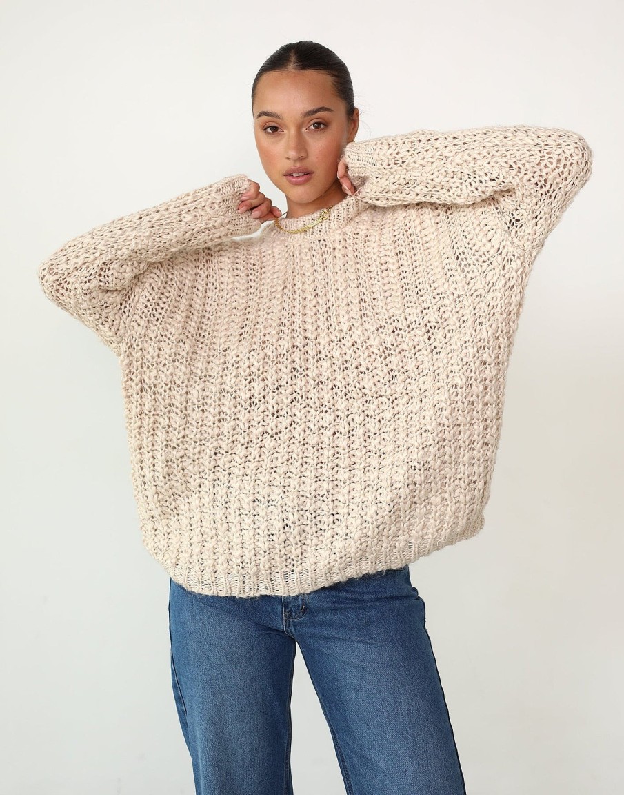 Clothing White Closet Knitwear | Emme Jumper (Oat)