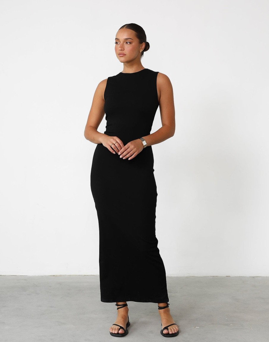 Clothing CHARCOAL CLOTHING Partywear | Fable Maxi Dress (Black)