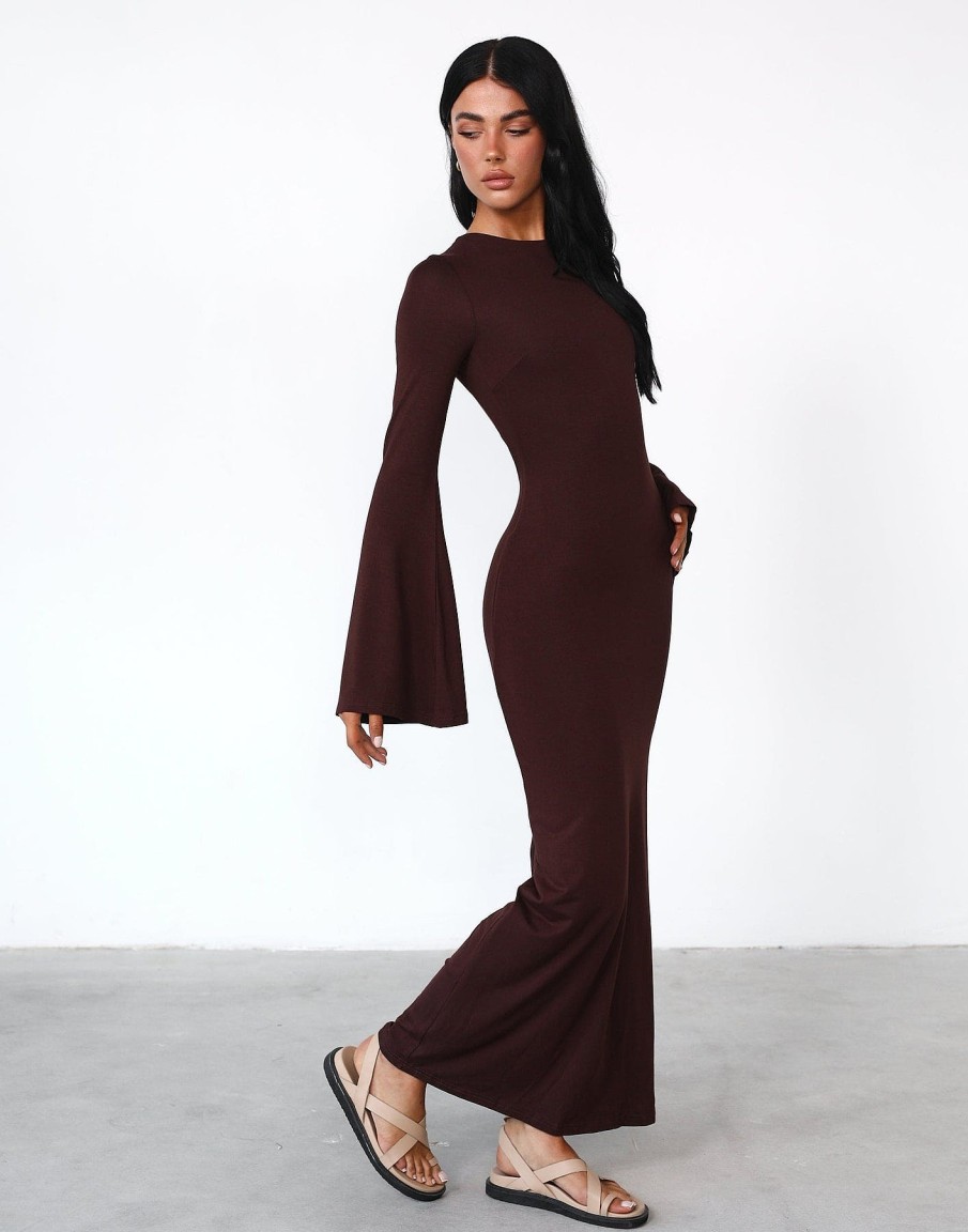 Clothing Charcoal Clothing Maxi Dresses | Carina Maxi Dress (Cocoa)