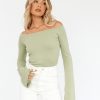 Clothing Charcoal Clothing Long Sleeve Tops | Luna Long Sleeve Knit Top (Sage)