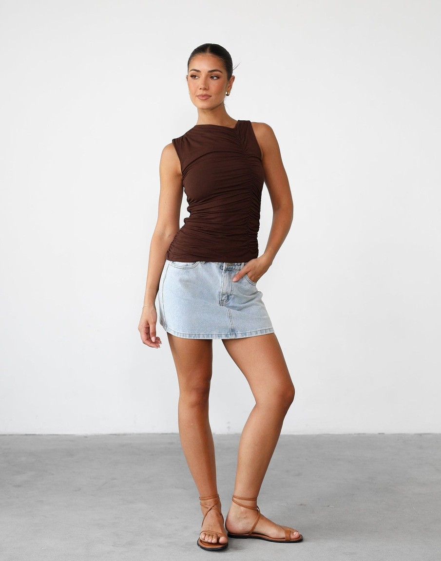 Clothing Charcoal Clothing Basics Edit | Delphine Tank Top (Chocolate)