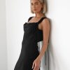 Clothing Charcoal Clothing Partywear | Pichola Maxi Dress (Black)