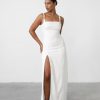 Clothing Charcoal Clothing Partywear | Bacalar Maxi Dress (White)