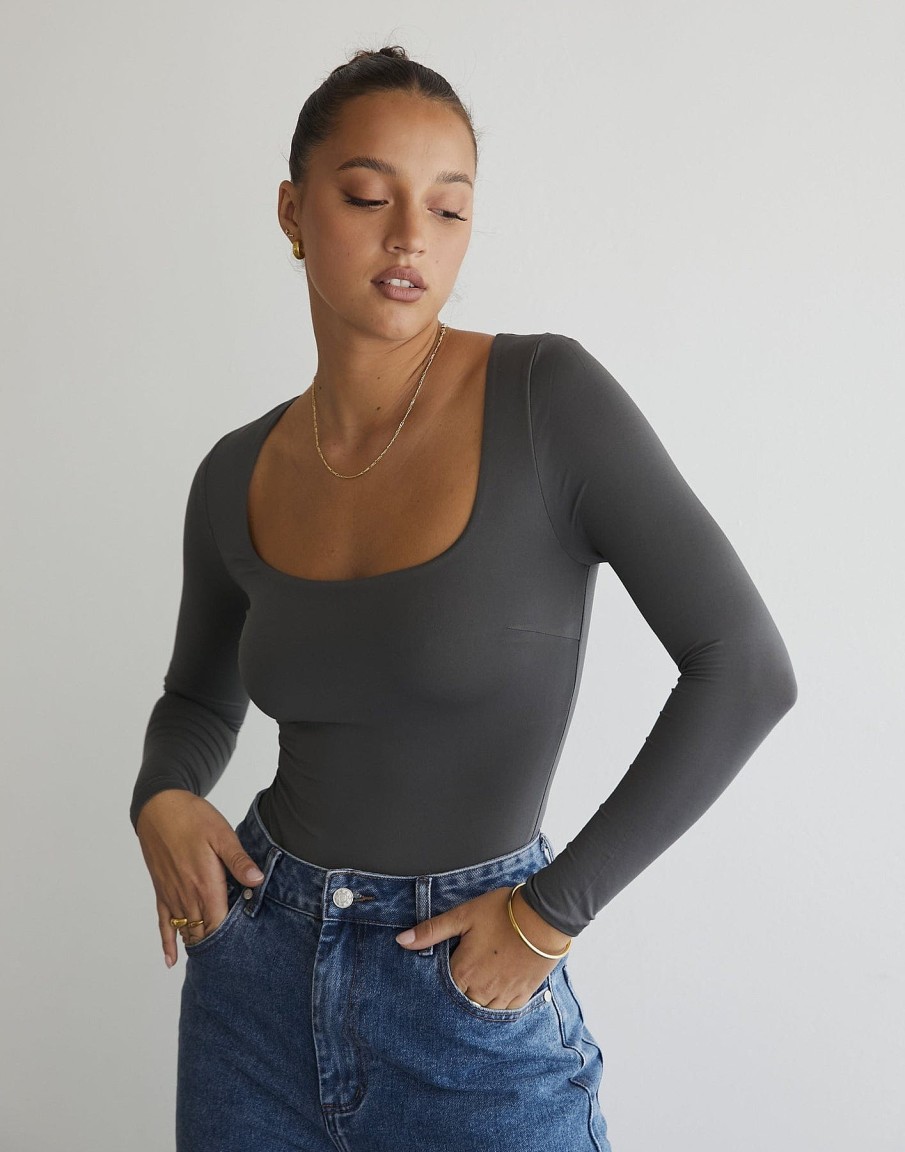 Clothing Charcoal Clothing Basics Edit | Chance Bodysuit (Slate)