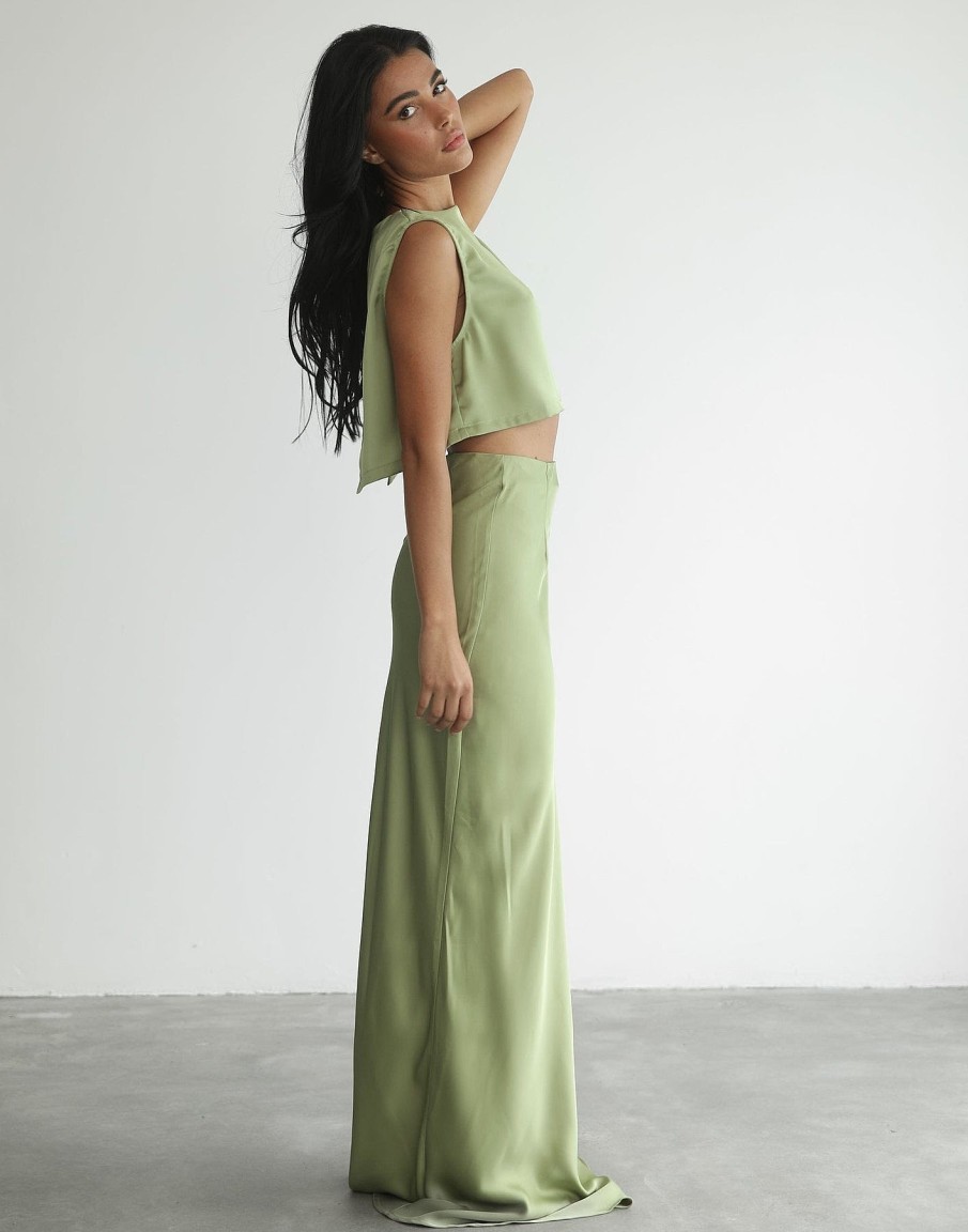 Clothing Charcoal Clothing Skirts | Sincerity Maxi Skirt (Sage)