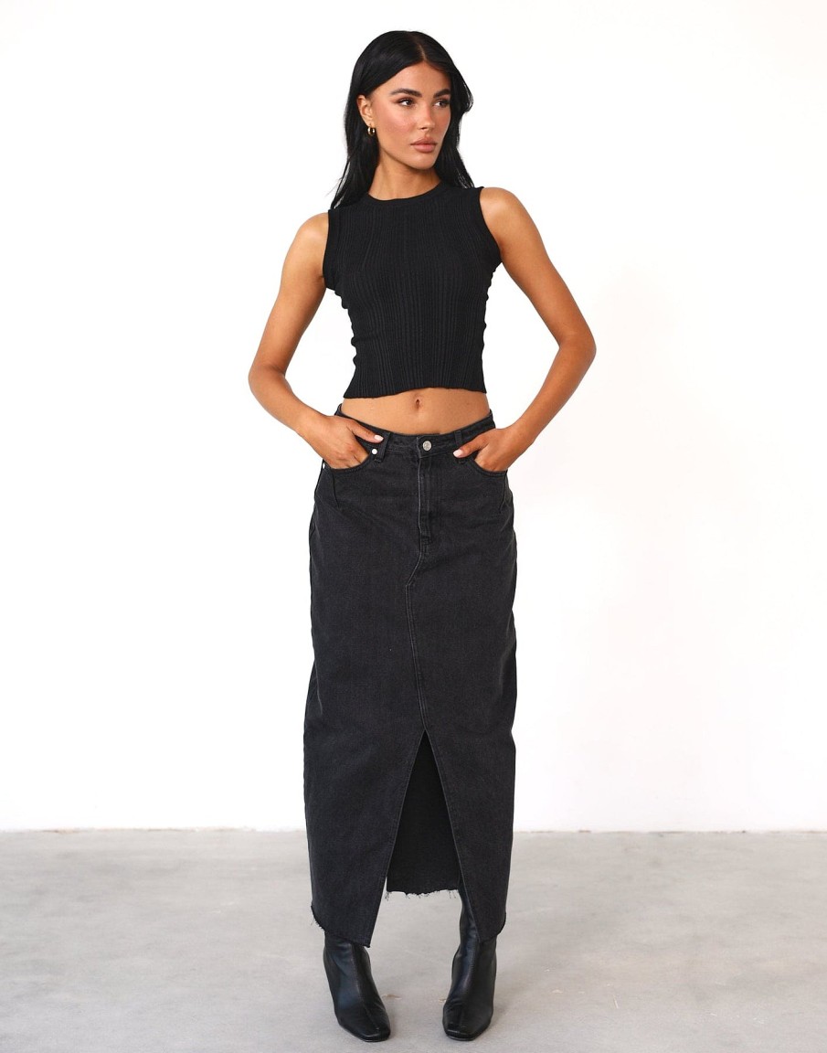 Clothing Charcoal Clothing Basics Edit | Hunter Top (Black)