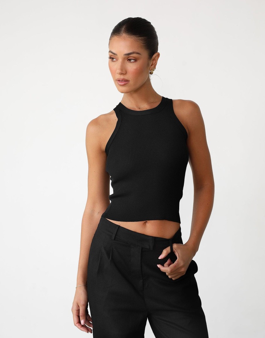 Clothing Thanne Basics Edit | Cassidy Tank Top (Black)