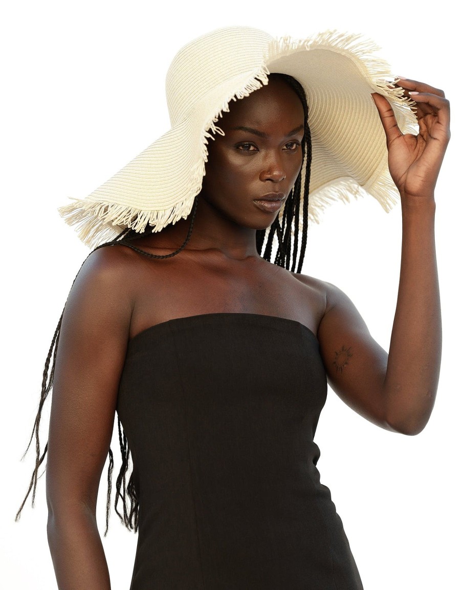 Accessories Charcoal Clothing Hats | Tamara Wide Brim Straw Hat (Sand)