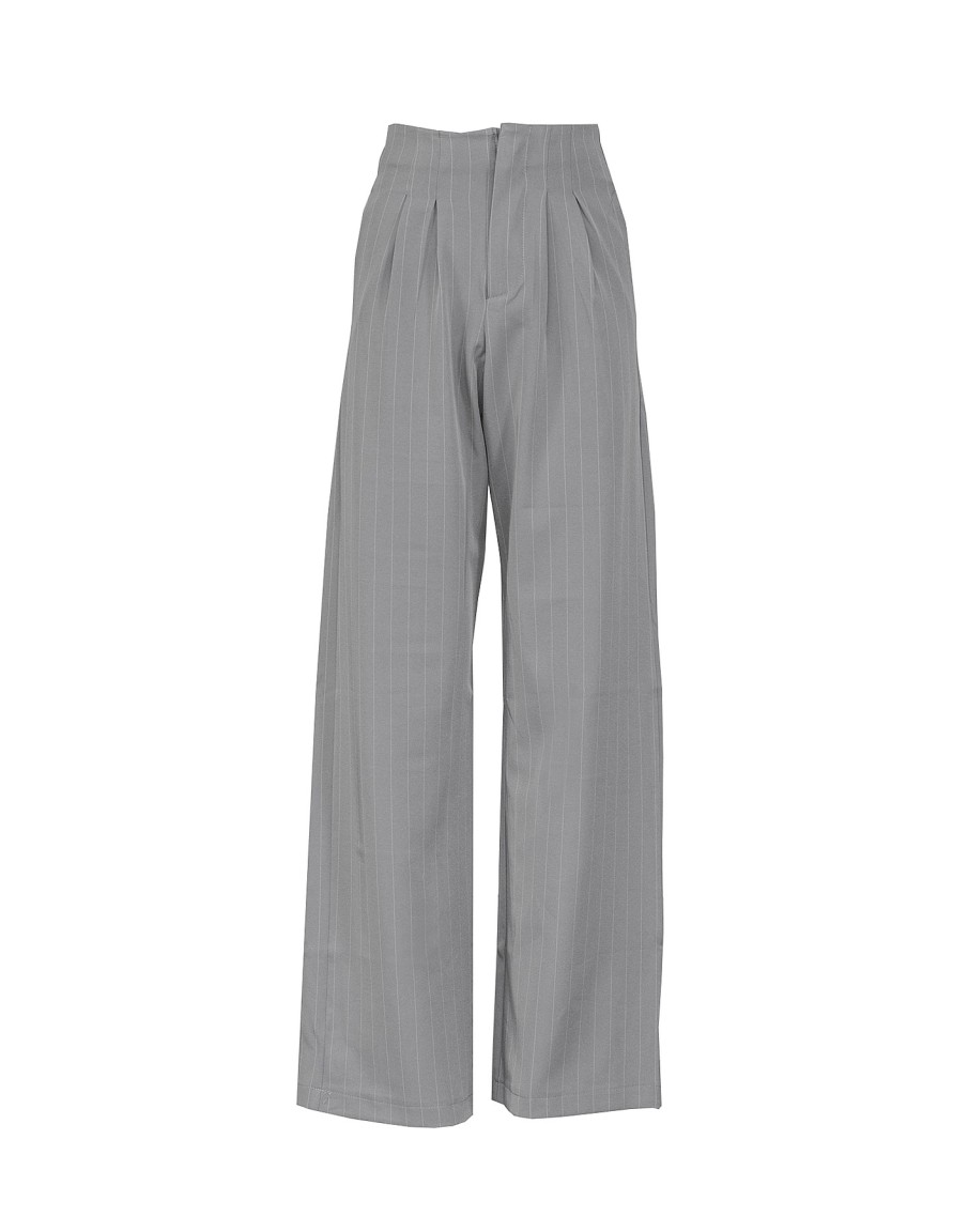 Clothing Charcoal Clothing Basics Edit | New Girl Pants (Grey Pinstripe)