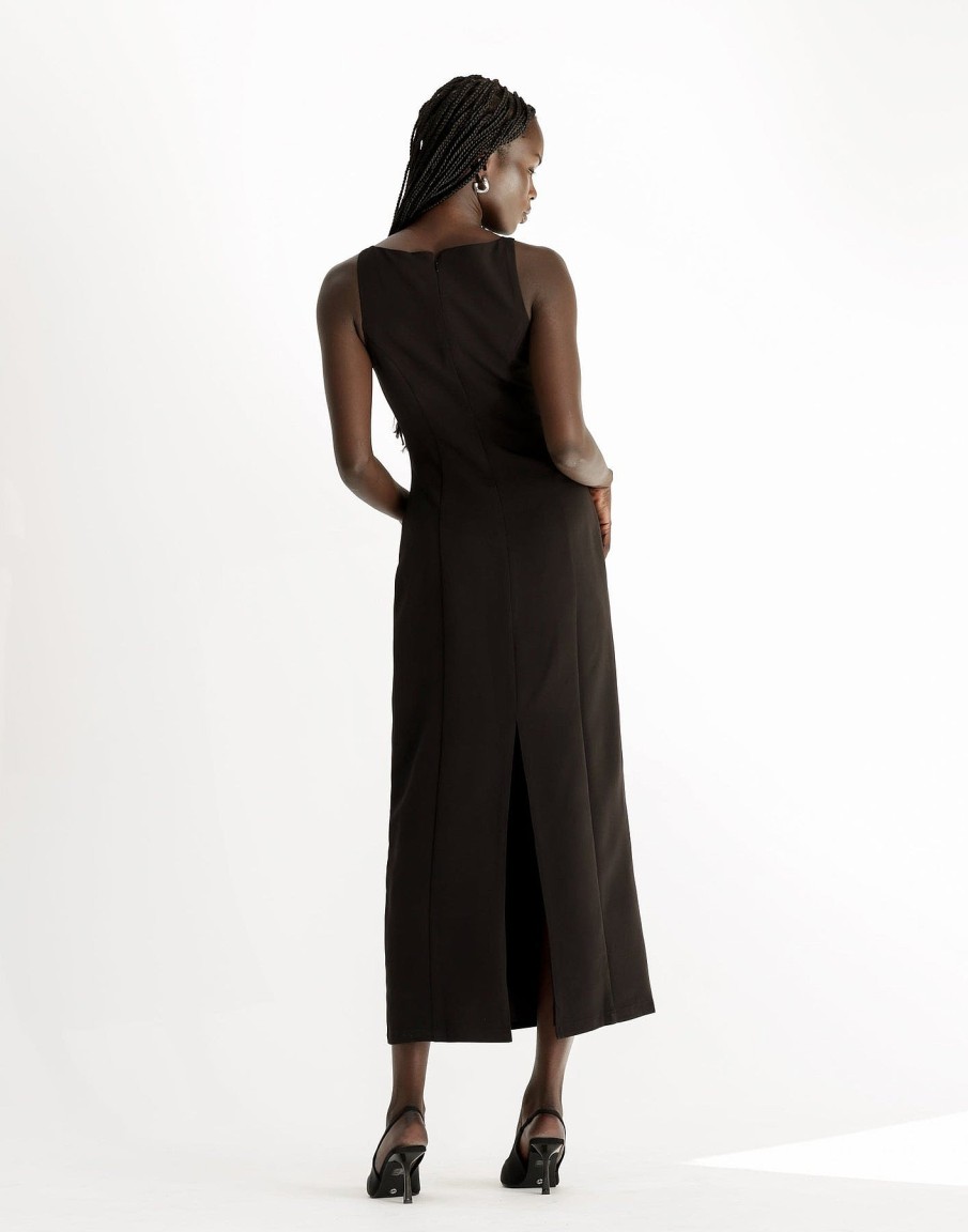 Clothing Charcoal Clothing Basics Edit | Evelyn Maxi Dress (Black)