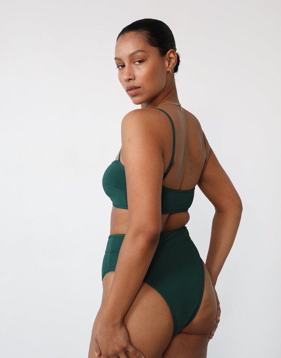 Clothing Charcoal Clothing Swim Tops | On Board Bikini Top (Lake Green)