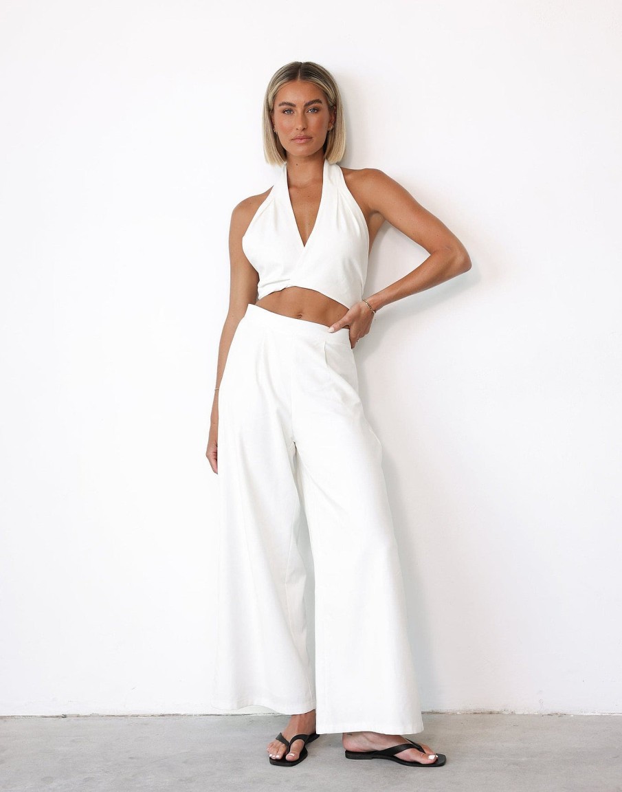 Clothing CHARCOAL Workwear | Ashly Pants (White)